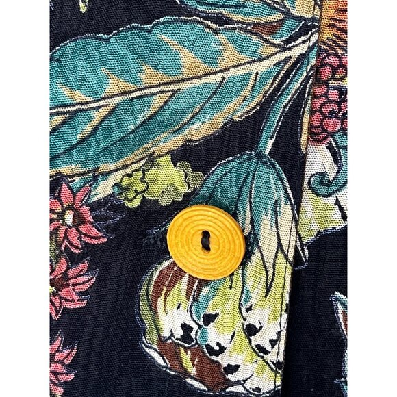 Vintage Carole Little Womens Floral & Striped Button-Up Jacket Bomber Style - Picture 5 of 12